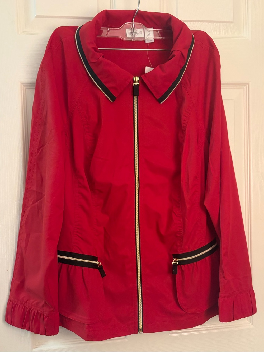 NWT Chico’s size 2 Red Zip-Front Women's Jacket